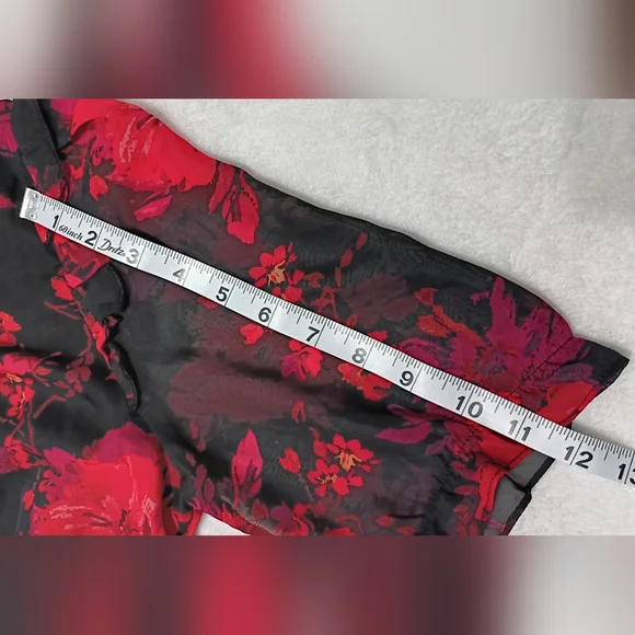 Chetta B Black and Red Floral Midi Dress - Picture 5 of 7